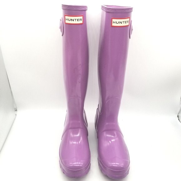 Hunter Original Tour Gloss Purple Tall Rain Boots Size 5 B - Picture 2 of 6